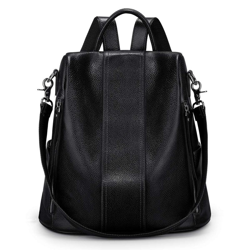 S-ZONE Leather Backpack Purses for Women Antitheft Rucksack Shoulder Bag Medium - Image 1